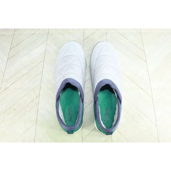 LL Bean Gray Nylon Mesh Cozy Fleece Ultralight PrimaLoft Slippers 10 M - Picture 6 of 9